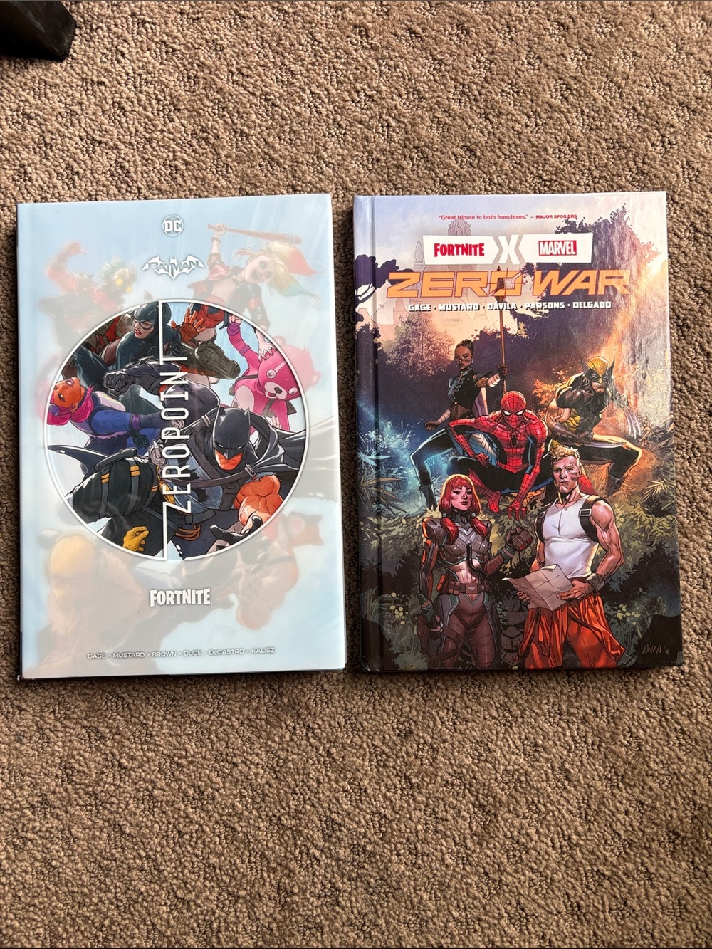 DC/Fortnite and Marvel/Fortnite hardcovers